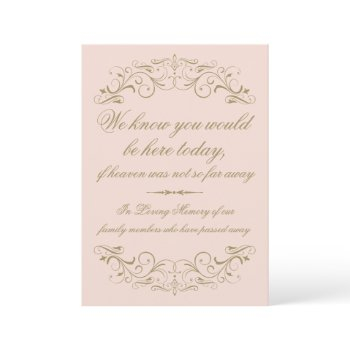 In Loving Memory Blush Antique Flourish  Announcement