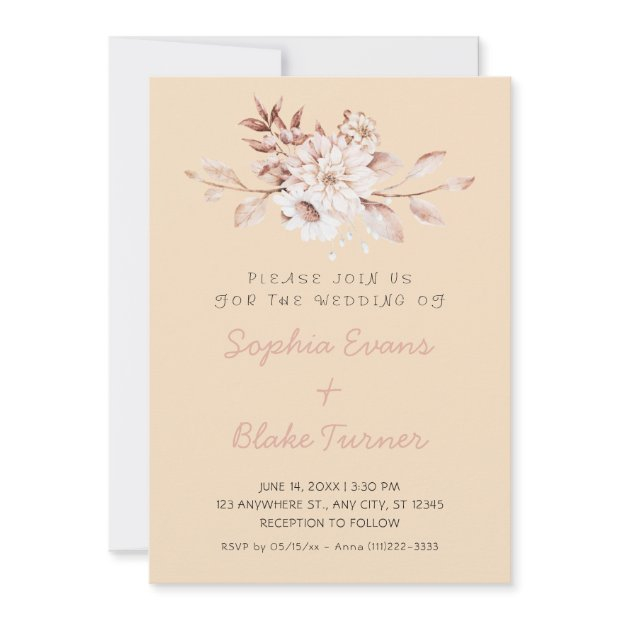 Modern Rustic Soft Floral Light Brown